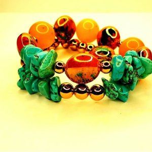Women Glass Bead Bracelet